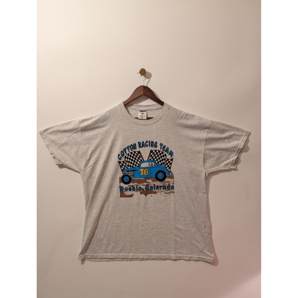VTG Racing Mens 2XL Gray Excellent Cotton Racing Team Pueblo Colorado